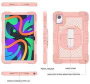 For Lenovo Tab M11 / Xiaoxin Pad 11 2024 360 Degree Rotation PC Contrast Silicone Tablet Case(Rose Gold)