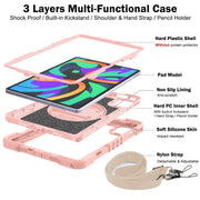 For Lenovo Tab M11 / Xiaoxin Pad 11 2024 360 Degree Rotation PC Contrast Silicone Tablet Case(Rose Gold)