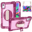 For Lenovo Tab M11 / Xiaoxin Pad 11 2024 360 Degree Rotation PC Contrast Silicone Tablet Case(Rose Red + Pink) - free shipping - PMC Jewellery - Order now!