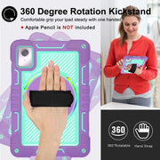 For Lenovo Tab M11 / Xiaoxin Pad 11 2024 360 Degree Rotation PC Contrast Silicone Tablet Case(Purple + Mint Green)
