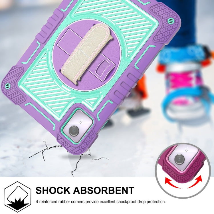 For Lenovo Tab M11 / Xiaoxin Pad 11 2024 360 Degree Rotation PC Contrast Silicone Tablet Case(Purple + Mint Green) - Lenovo by PMC Jewellery | Online Shopping South Africa | PMC Jewellery | Buy Now Pay Later Mobicred