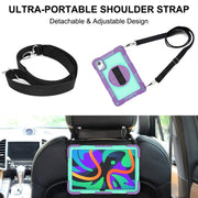 For Lenovo Tab M11 / Xiaoxin Pad 11 2024 360 Degree Rotation PC Contrast Silicone Tablet Case(Purple + Mint Green)