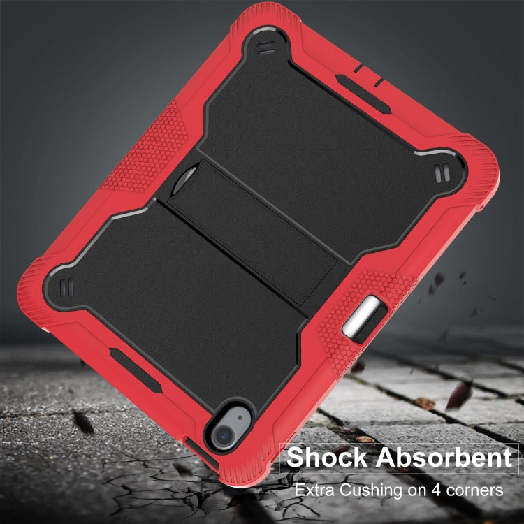 For iPad Air 11 2024 / Air 2022 10.9 Shockproof Silicone Hybrid PC Tablet Case with Holder(Black + Red) - iPad Air 11 2025 / 2024 Cases by PMC TechLife | Online Shopping South Africa | PMC TechLife | Buy Now Pay Later Mobicred