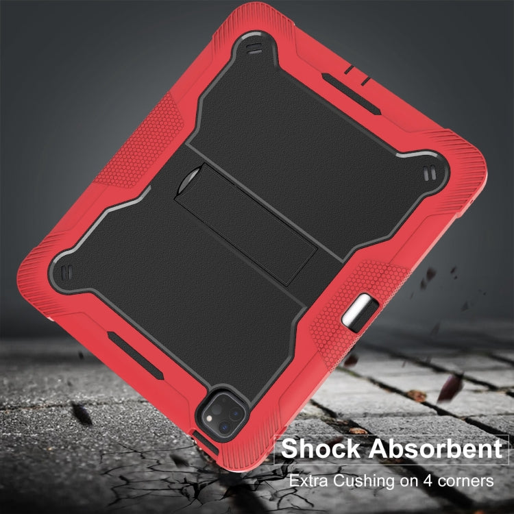 For iPad Pro 13 2024 Shockproof Silicone Hybrid PC Tablet Case with Holder(Black + Red) - iPad Pro 13 2024 Cases by PMC TechLife | Online Shopping South Africa | PMC TechLife | Buy Now Pay Later Mobicred