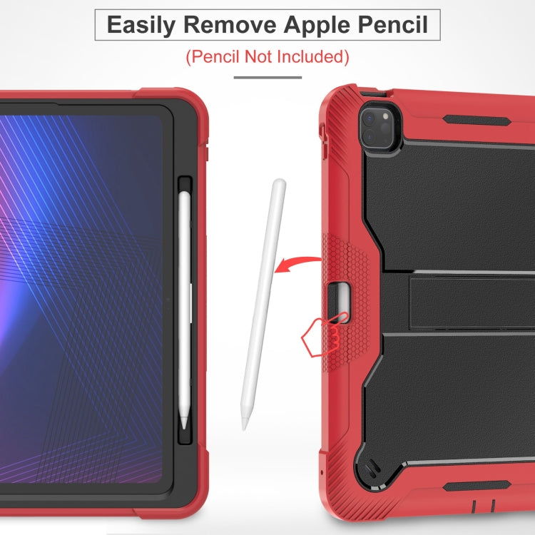 For iPad Pro 13 2024 Shockproof Silicone Hybrid PC Tablet Case with Holder(Black + Red) - iPad Pro 13 2024 Cases by PMC TechLife | Online Shopping South Africa | PMC TechLife | Buy Now Pay Later Mobicred