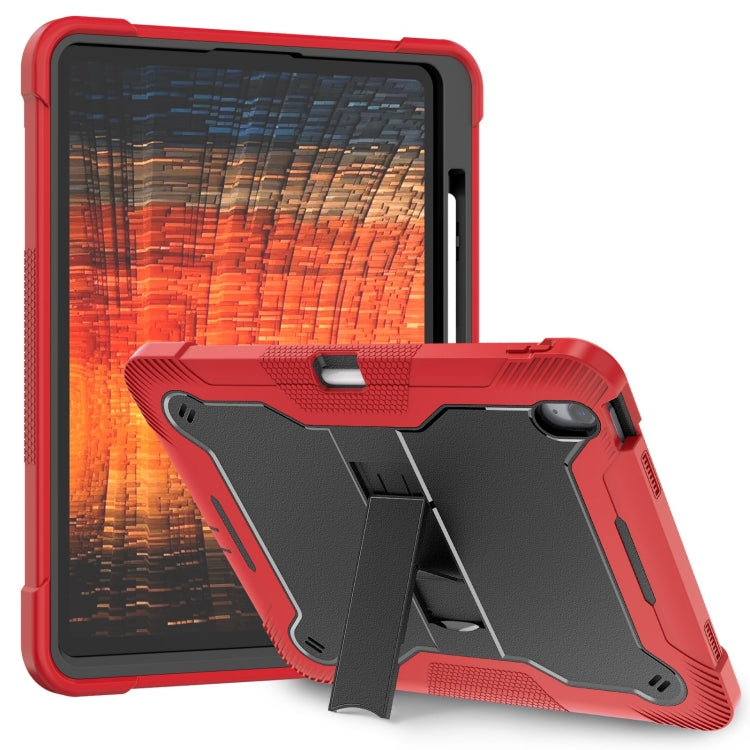 For iPad Air 13 2024 Shockproof Silicone Hybrid PC Tablet Case with Holder(Black + Red) - iPad Air 13 2025 / 2024 Cases by PMC TechLife | Online Shopping South Africa | PMC TechLife | Buy Now Pay Later Mobicred