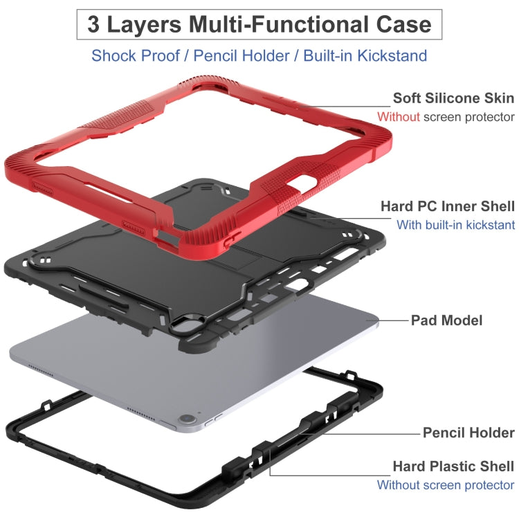 For iPad Air 13 2024 Shockproof Silicone Hybrid PC Tablet Case with Holder(Black + Red) - iPad Air 13 2025 / 2024 Cases by PMC TechLife | Online Shopping South Africa | PMC TechLife | Buy Now Pay Later Mobicred