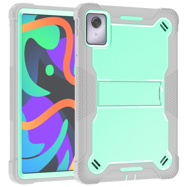 For Lenovo Tab M11 / Xiaoxin Pad 11 2024 Shockproof Silicone Hybrid PC Tablet Case with Holder(Mint Green + Grey) - Lenovo by PMC Jewellery | Online Shopping South Africa | PMC Jewellery | Buy Now Pay Later Mobicred