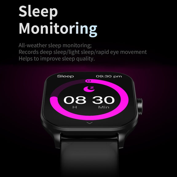 CY900 2.1 inch HD Square Screen Smart Watch, Supports Bluetooth Call / Wellness Tracking(Black)
