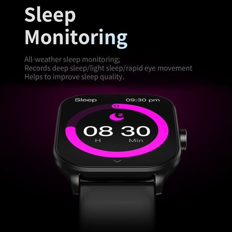 CY900 2.1 inch HD Square Screen Smart Watch, Supports Bluetooth Call / Wellness Tracking(Black)