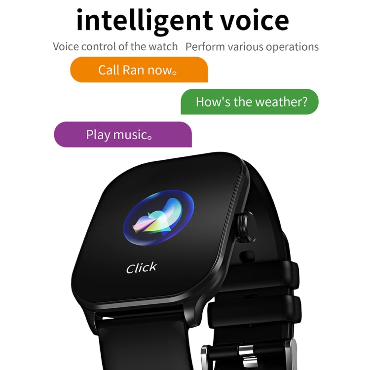 CY900 2.1 inch HD Square Screen Smart Watch, Supports Bluetooth Call / Wellness Tracking(Black)