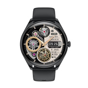 MT55 1.43 inch AMOLED HD Screen Ultra-thin Smart Call Health Watch, Silicone Strap(Black)