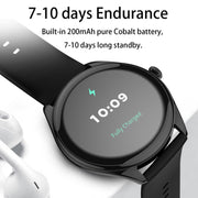 MT55 1.43 inch AMOLED HD Screen Ultra-thin Smart Call Health Watch, Silicone Strap(Black)