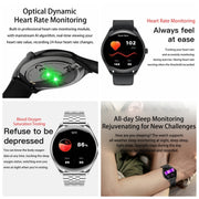 MT55 1.43 inch AMOLED HD Screen Ultra-thin Smart Call Health Watch, Leather Strap(Black Brown)