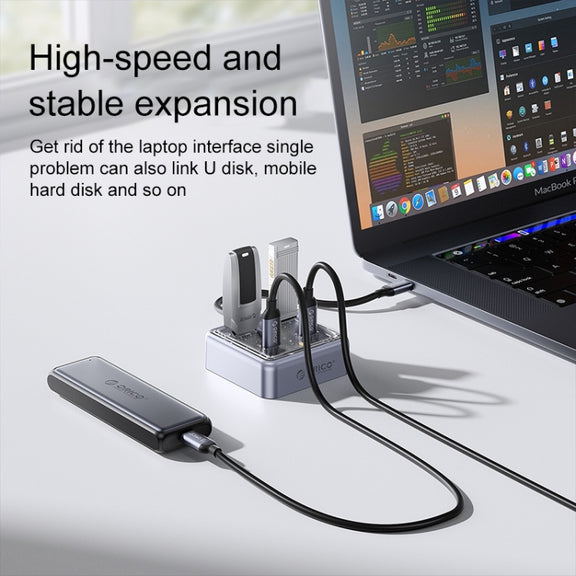 ORICO XHJ4C-G2 4-Port Compact Zinc Alloy USB Type-C 3.0 HUB Expand Converter(Silver)