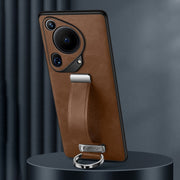 For Huawei Pura 70 Ultra SULADA PC Hybrid Leather Texture Skin Feel Shockproof Phone Case(Brown)