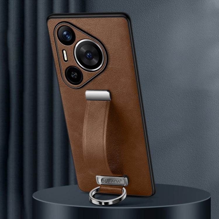 For Huawei Pura 70 Pro / 70 Pro+ SULADA PC Hybrid Leather Texture Skin Feel Shockproof Phone Case(Brown) - free shipping - PMC Jewellery - Order now!