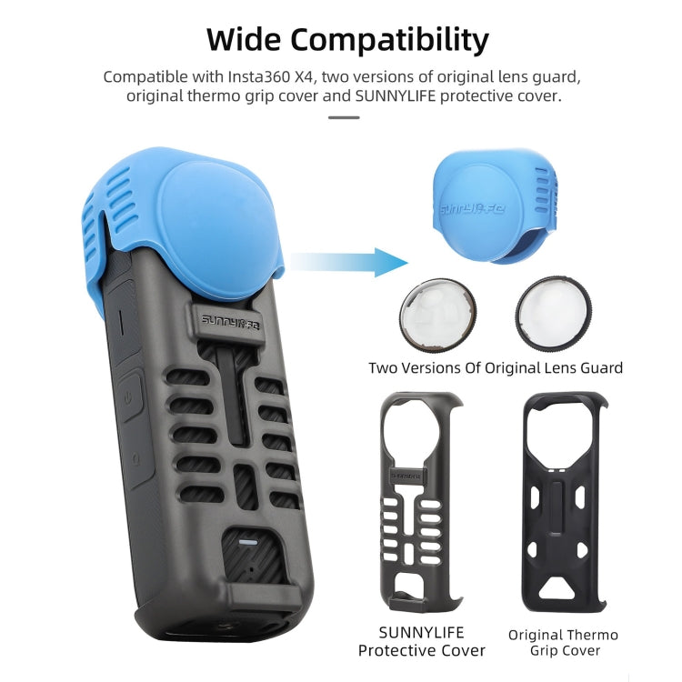 For Insta360 X4 / X5 Sunnylife Silicone Shockproof Case Lens Body Cover Kit(Black) - free shipping - PMC TechLife - Order now!