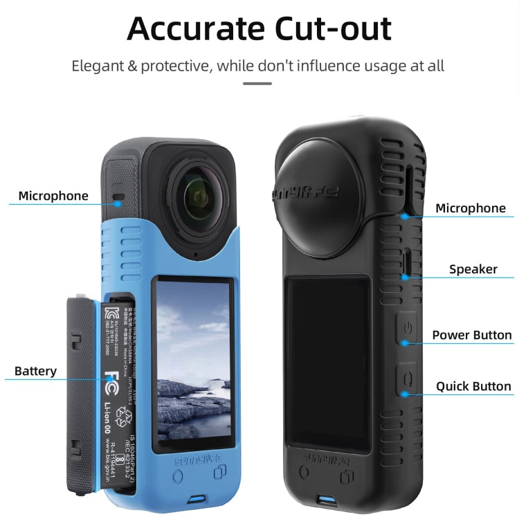 For Insta360 X4 / X5 Sunnylife Silicone Shockproof Case Lens Body Cover Kit(Transparent) - free shipping - PMC TechLife - Order now!