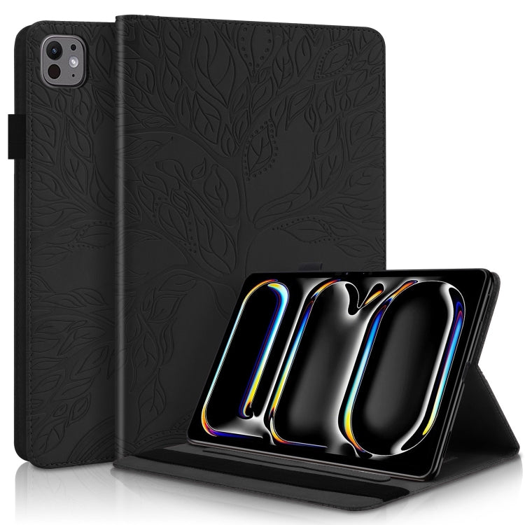 For iPad Pro 11 2024 Tree Life Series Embossed Smart Leather Tablet Case(Black) - iPad Pro 11 2024 Cases by PMC TechLife | Online Shopping South Africa | PMC TechLife | Buy Now Pay Later Mobicred