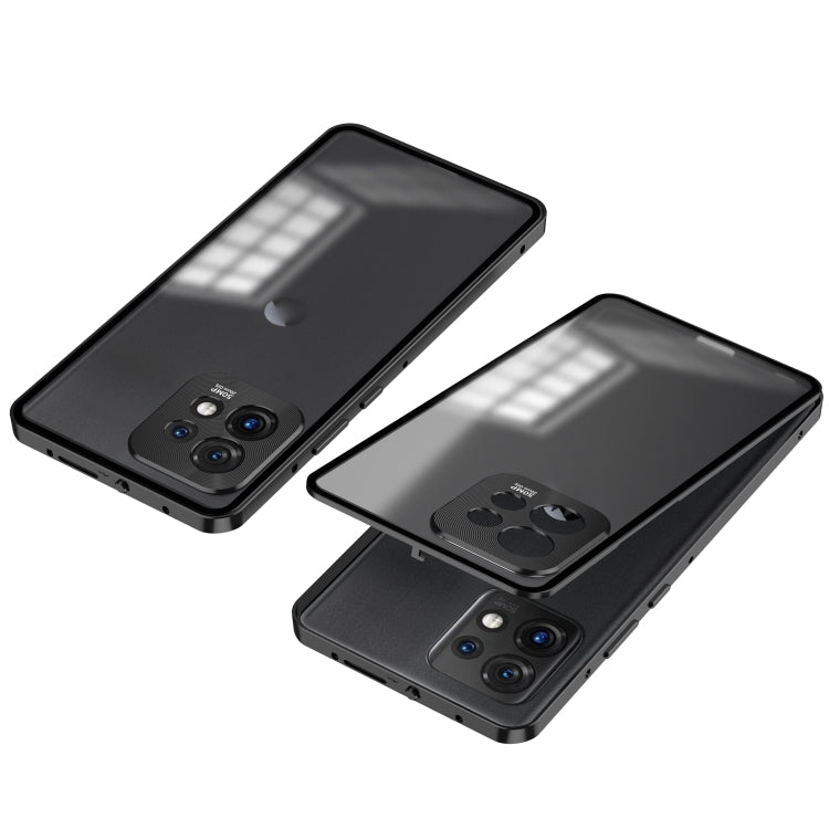 For Motorola Moto X40 Snap Buckle Metal Frame Frosted Phone Case(Black) - Motorola Cases by PMC TechLife | Online Shopping South Africa | PMC TechLife | Buy Now Pay Later Mobicred