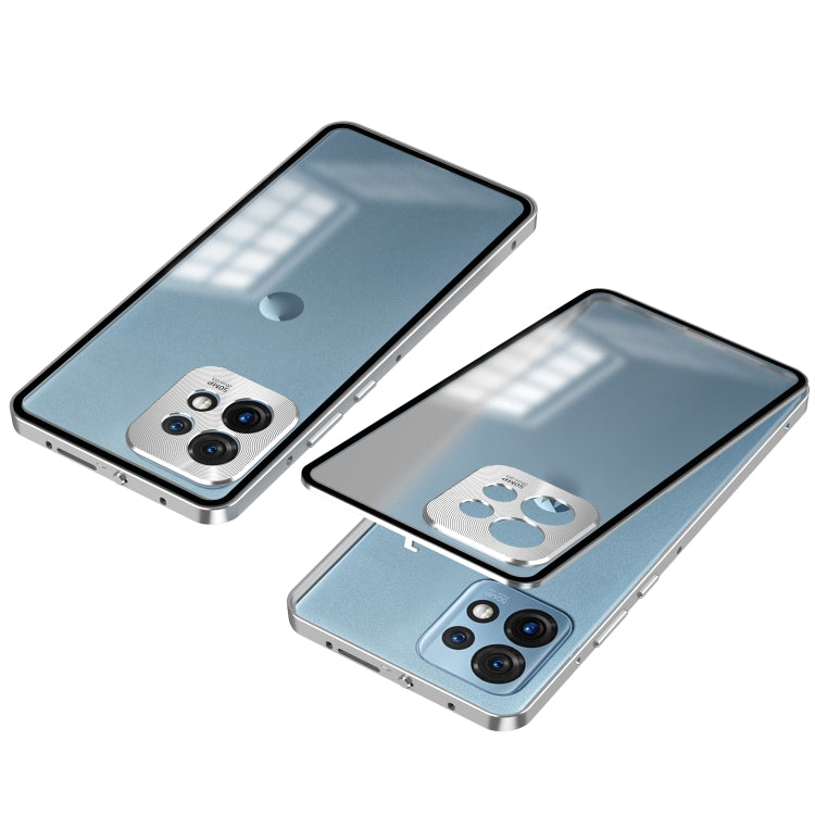 For Motorola Moto X40 Snap Buckle Metal Frame Frosted Phone Case(Silver) - Motorola Cases by PMC TechLife | Online Shopping South Africa | PMC TechLife | Buy Now Pay Later Mobicred