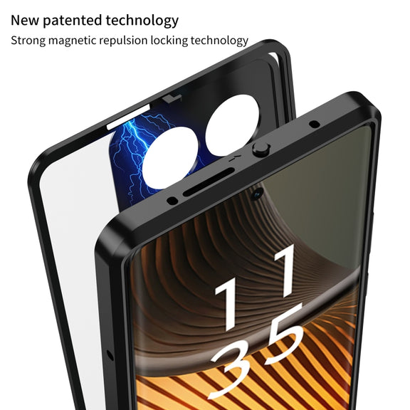For Motorola Moto X40 Snap Buckle Metal Frame Frosted Phone Case(Blue)