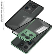 For Motorola Moto X40 Snap Buckle Metal Frame Frosted Phone Case(Blue)