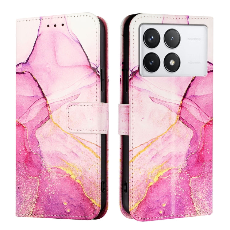 For Xiaomi Redmi K70 / K70 Pro PT003 Marble Pattern Flip Leather Phone Case(Pink Purple Gold)