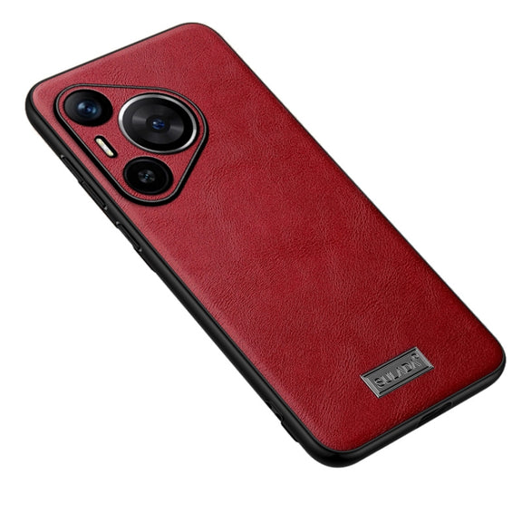 For Huawei Pura 70 Pro / 70 Pro+ SULADA Shockproof TPU Hybrid Handmade Leather Phone Case(Red)