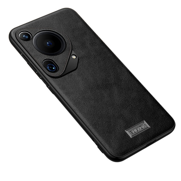 For Huawei Pura 70 Ultra SULADA Shockproof TPU Hybrid Handmade Leather Phone Case(Black)