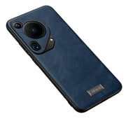 For Huawei Pura 70 Ultra SULADA Shockproof TPU Hybrid Handmade Leather Phone Case(Blue)