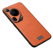 For Huawei Pura 70 Ultra SULADA Shockproof TPU Hybrid Handmade Leather Phone Case(Orange)