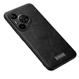 For Huawei Pura 70 SULADA Shockproof TPU Hybrid Handmade Leather Phone Case(Black) - free shipping - PMC Jewellery - Order now!