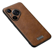 For Huawei Pura 70 SULADA Shockproof TPU Hybrid Handmade Leather Phone Case(Brown)