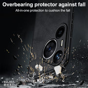 For Huawei Pura 70 SULADA Shockproof TPU Hybrid Handmade Leather Phone Case(Orange)