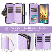 For Samsung Galaxy S24 5G Crossbody Rhombic Zipper Tower Buckle Leather Phone Case with Lanyard(Purple)