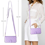 For Samsung Galaxy S24 5G Crossbody Rhombic Zipper Tower Buckle Leather Phone Case with Lanyard(Purple)