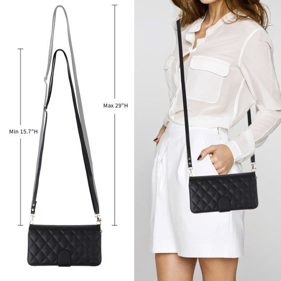 For Samsung Galaxy S24 Ultra 5G Crossbody Rhombic Zipper Tower Buckle Leather Phone Case with Lanyard(Black)