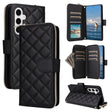 For Samsung Galaxy S25 5G Crossbody Rhombic Zipper Tower Buckle Leather Phone Case with Lanyard(Black) - Galaxy S25 5G Cases by PMC Jewellery | Online Shopping South Africa | PMC Jewellery | Buy Now Pay Later Mobicred