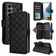 For Samsung Galaxy S25+ 5G Crossbody Rhombic Zipper Tower Buckle Leather Phone Case with Lanyard(Black) - free shipping - PMC Jewellery - Order now!