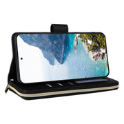 For Samsung Galaxy S25+ 5G Crossbody Rhombic Zipper Tower Buckle Leather Phone Case with Lanyard(Black)