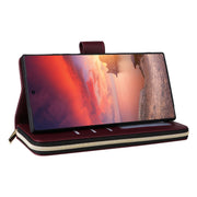 For Samsung Galaxy S25 Ultra 5G Crossbody Rhombic Zipper Tower Buckle Leather Phone Case with Lanyard(Wine Red)