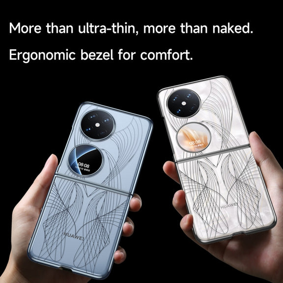 For Huawei Pocket 2 SULADA Electroplated Laser Engraving Texture PC Phone Case(Black)