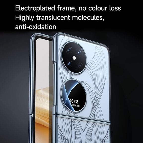 For Huawei Pocket 2 SULADA Electroplated Laser Engraving Texture PC Phone Case(Black)