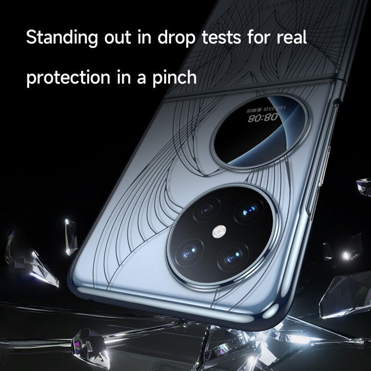 For Huawei Pocket 2 SULADA Electroplated Laser Engraving Texture PC Phone Case(Blue)