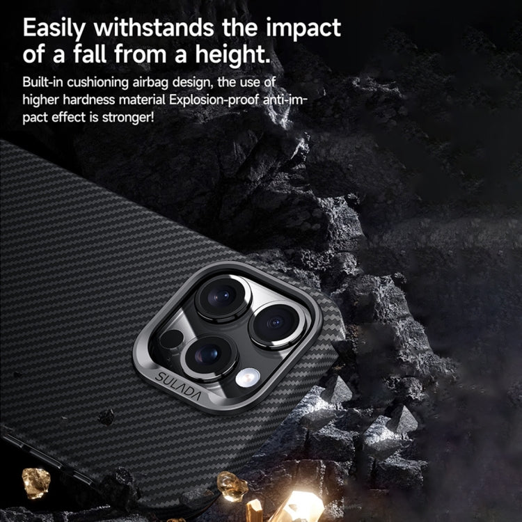 For iPhone 15 SULADA 600D Kevlar Texture PC Shockproof Phone Case(Blue)