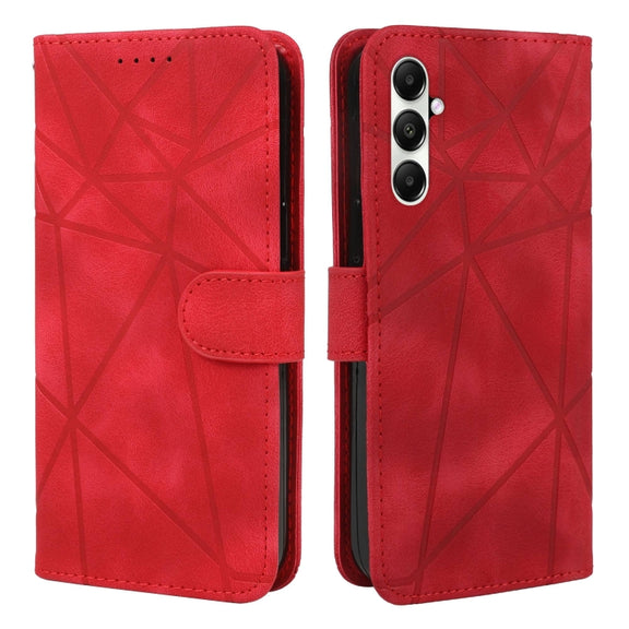 For Samsung Galaxy S24+ / S25+ 5G Skin Feel Geometric Lines Leather Phone Case(Red)