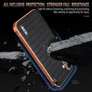 For iPhone 16 Plus AZNS Electroplated Frame Crocodile Texture Full Coverage Phone Case(White)