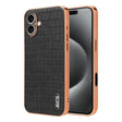 For iPhone 16 AZNS Electroplated Frame Crocodile Texture Full Coverage Phone Case(Black) - iPhone 16 Cases by AZNS | Online Shopping South Africa | PMC TechLife | Buy Now Pay Later Mobicred
